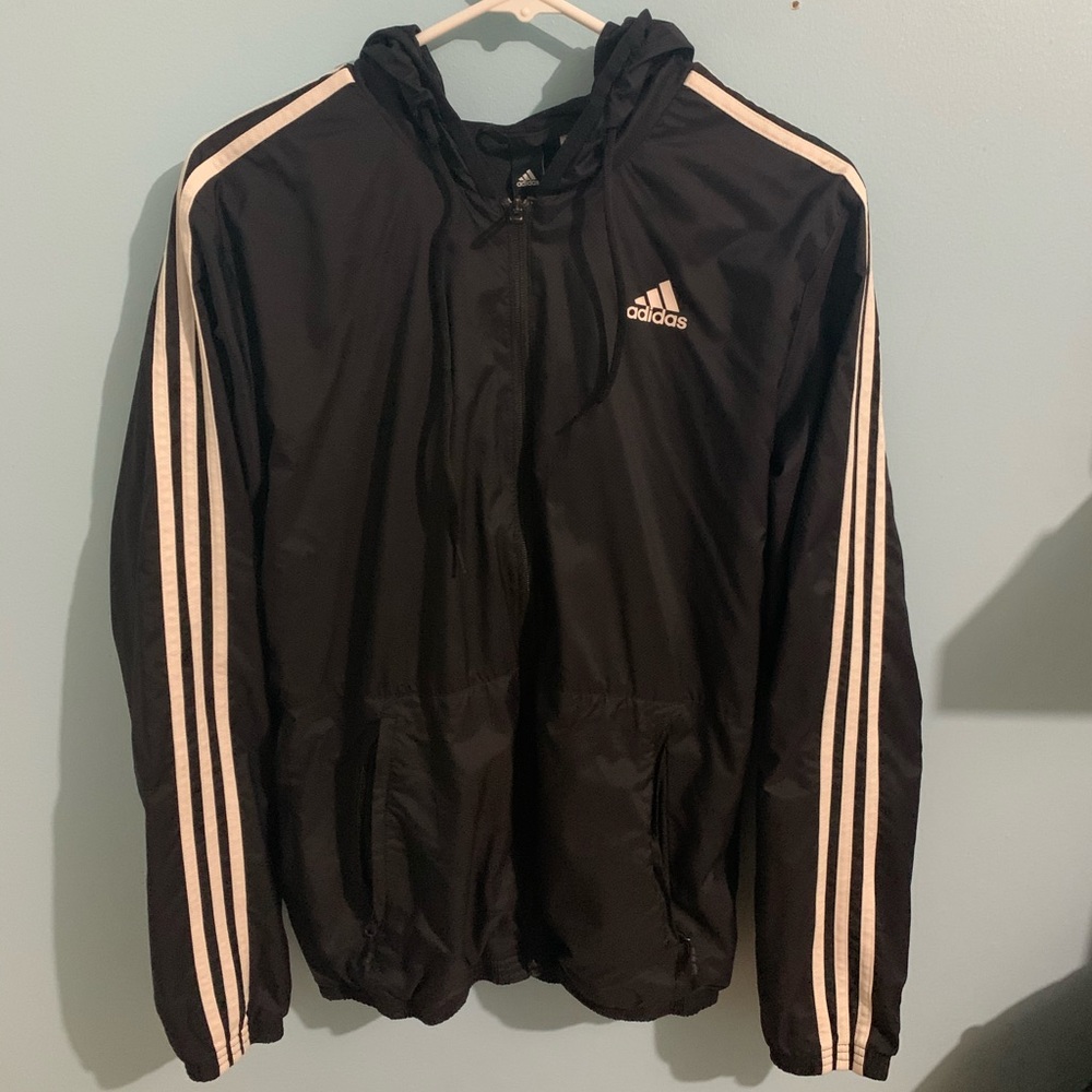 Adidas Jacket/Windbreaker. Small but fits a medium